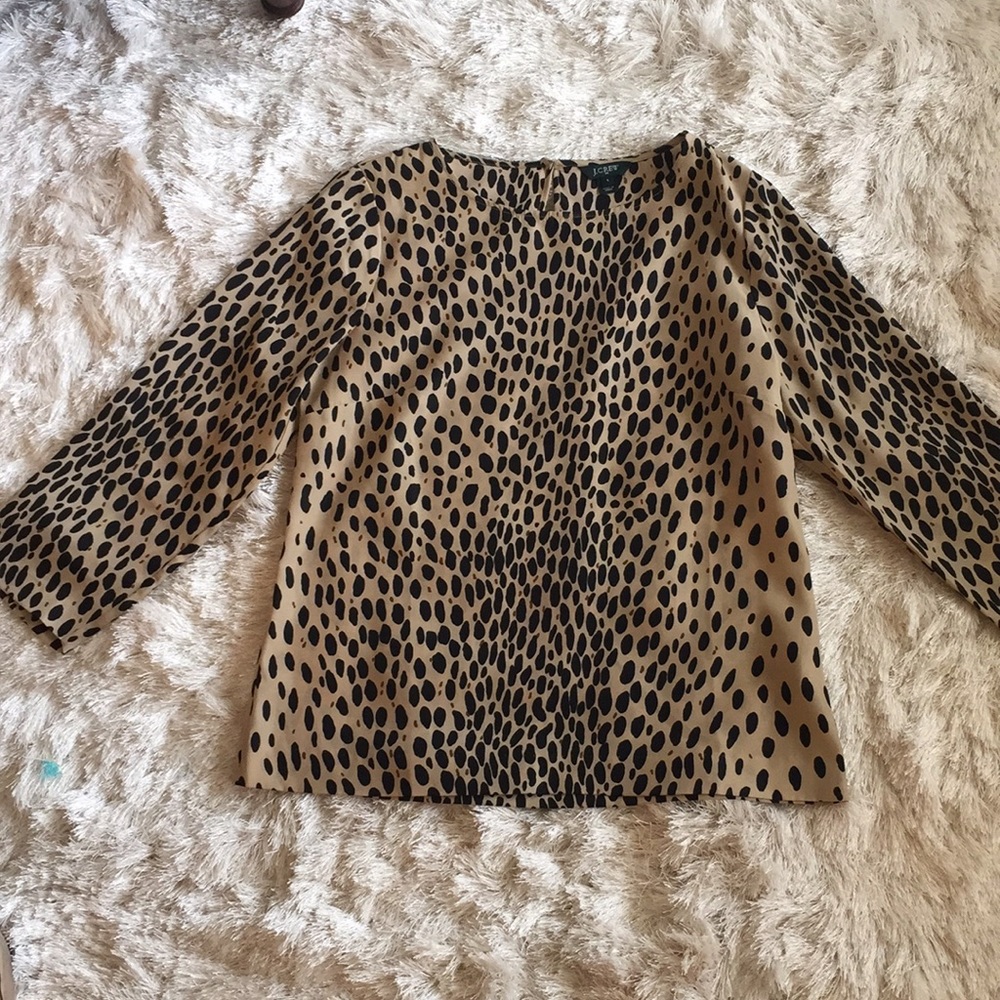 J. Crew Animal Print Top Size Small